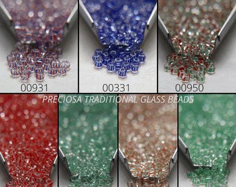8/0 Striped Seed Beads, Czech Glass Preciosa Rocailles, 3mm