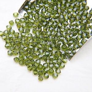 3mm Olivine Swarovski Bicone Beads 36/72/144/432/720 Pieces Jewelry findings, embroidery materials, jewelry making, craft supplies, couture