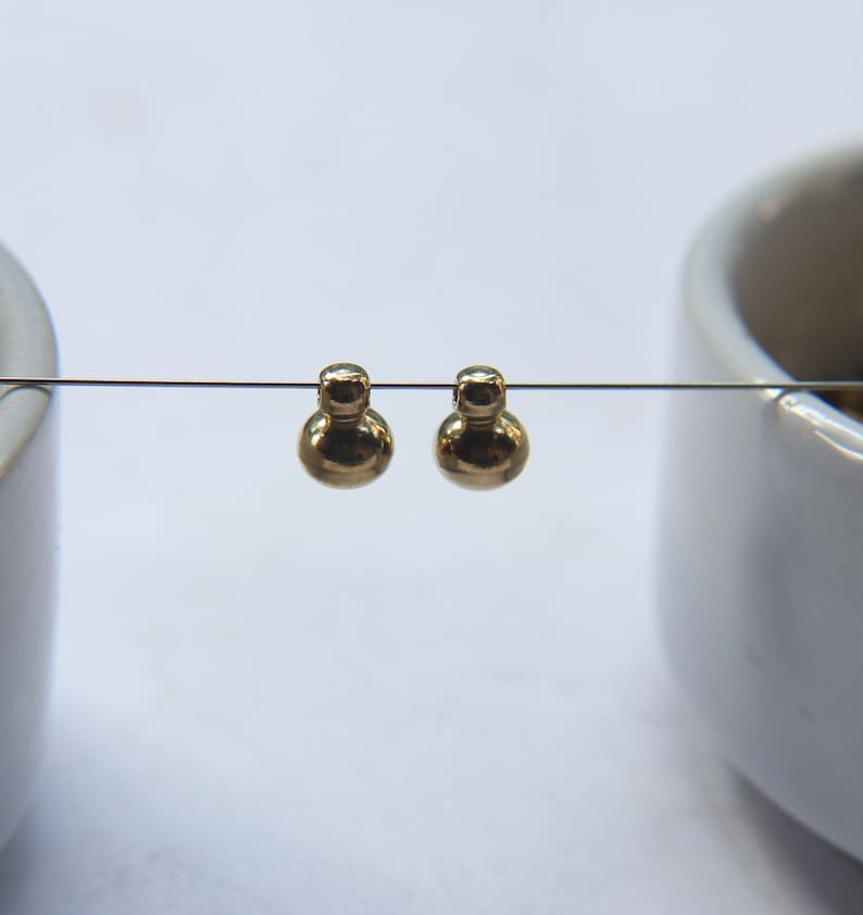 Round Solid Metal Drops Ball drop Charms in brass 6mm 1035150 pieces jewelry findings 1.4mm Loop vintage jewelry parts