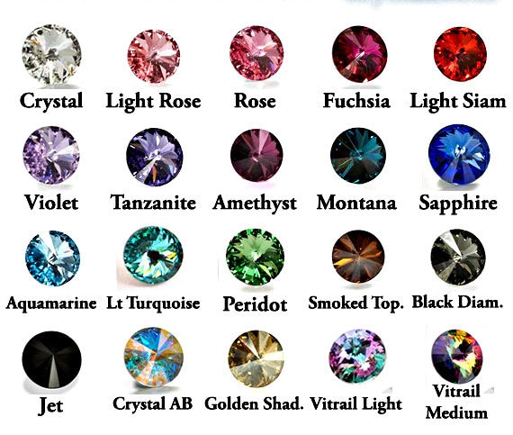 12mm Swarovski 1122 Rivoli Crystal Foiled in 28 Colours 6/12/24 Pieces  PREMIUM Materials -  Canada