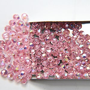 6mm Swarovski Elements Article 5000 Light Rose Aurore Boreale Faceted Round Beads 6/12/36/172/44/288/720 Pieces