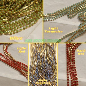 6SS Rhinestone Chain Vintage Glass Opaque (5 Colors) 2mm 1/2/5/15 Meters embroidery materials, craft vintage findings, embellishments lace