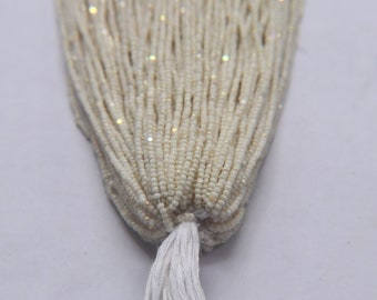 13/0 Hanks Charlotte Cut Beads Patina Chalk White Aurore Boreale 1/5/25/50/100 Hanks 1.6mm glass beads, jewelry supply, craft supply