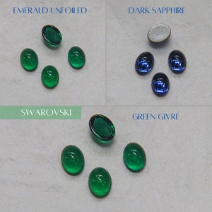 Cabochões ovais Swarovski vintage de 8 x 6 mm com fundo plano (4 cores) 6/18/36/72/144/360 peças