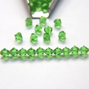 6mm Peridot Preciosa Bicone Beads, Czech Crystal Jewelry Making