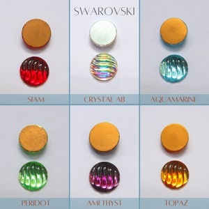 Swarovski 18 mm Vintage Rose Foiled Flat Back (7 cores) Cabochão redondo 2/6 peças