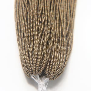 11/0 PRECIOSA Traditional Czech Beads™ MATT Bronze Gold 1/5/25/50/100 Full hanks Preciosa Ornella loose beads, embroidery materials