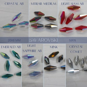 Swarovski 5205 20X8 MM Elongated Bicone (7 Colours) 2/6/12/36/72 Pieces jewelry making beads PREMIUM MATERIALS