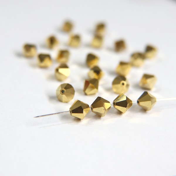 7mm Crystal Aurum Gold Swarovski Bicone beads Cuts 12/36/72/144/288 Pieces embellishments