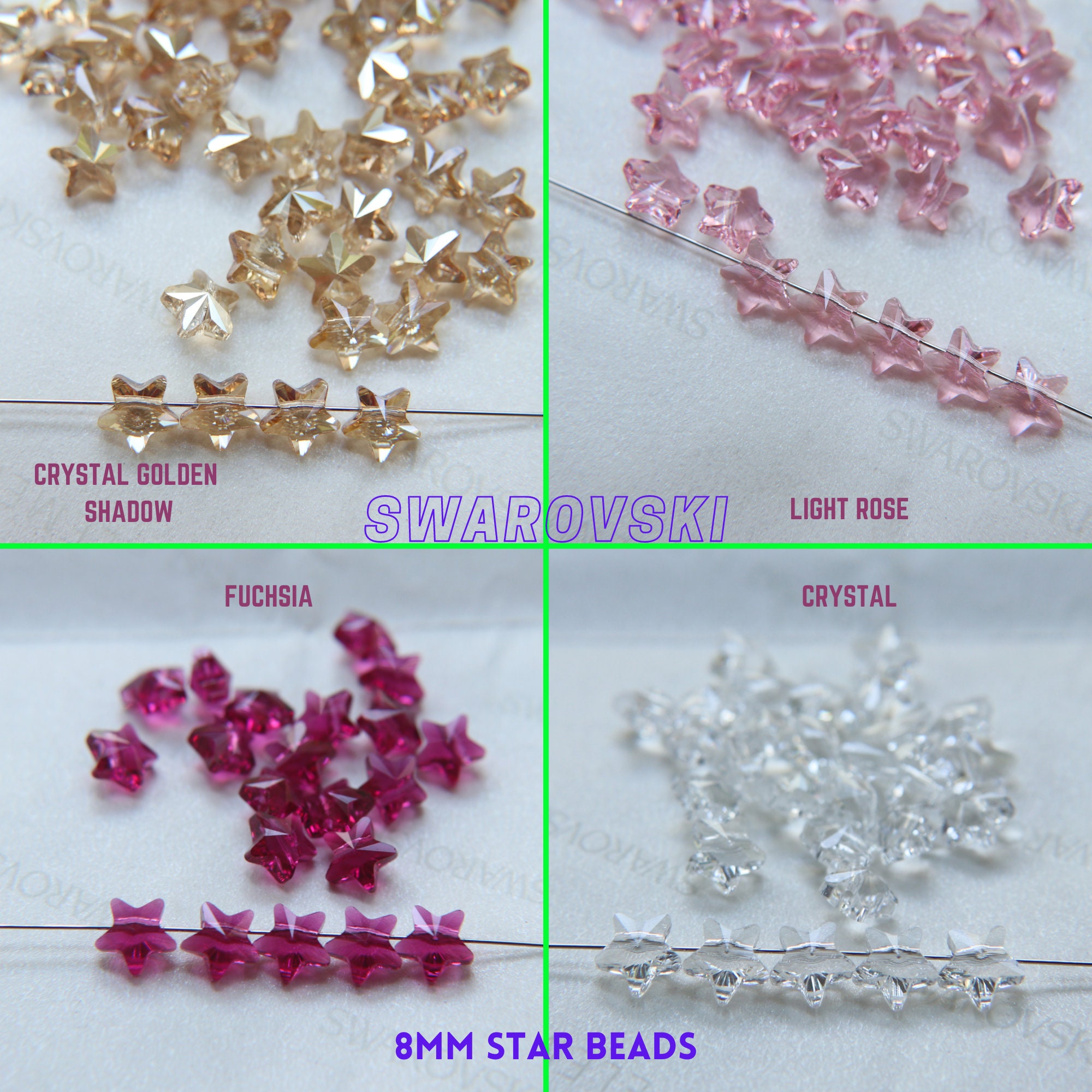 Swarovski Elements 8MM 5714 Star Beads in 4 Colors 6/12/24/72/144 Pieces  Wedding Decorations, Jewelry Supplies, Craft Supply 