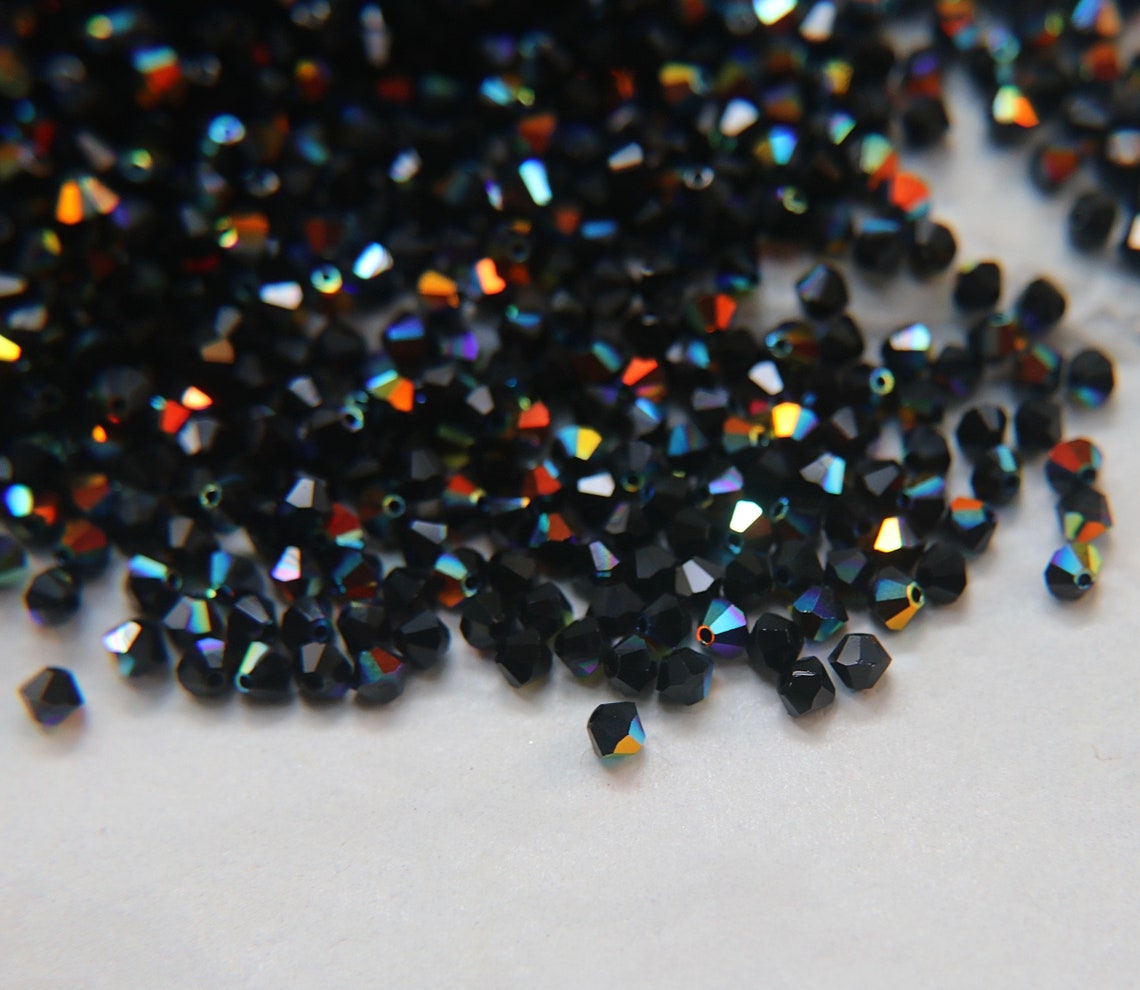 Swarovski 4mm Jet AB Bicones Beads 36/72/144/432/720 Pieces Etsy