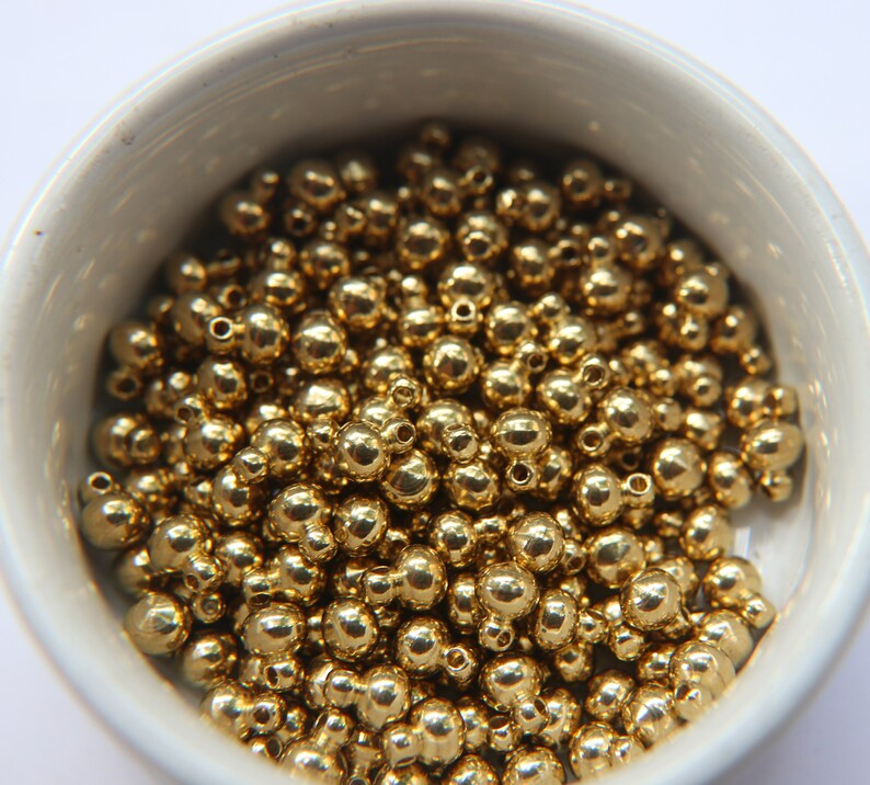Round Solid Metal Drops Ball drop Charms in brass 6mm 1035150 pieces jewelry findings 1.4mm Loop vintage jewelry parts