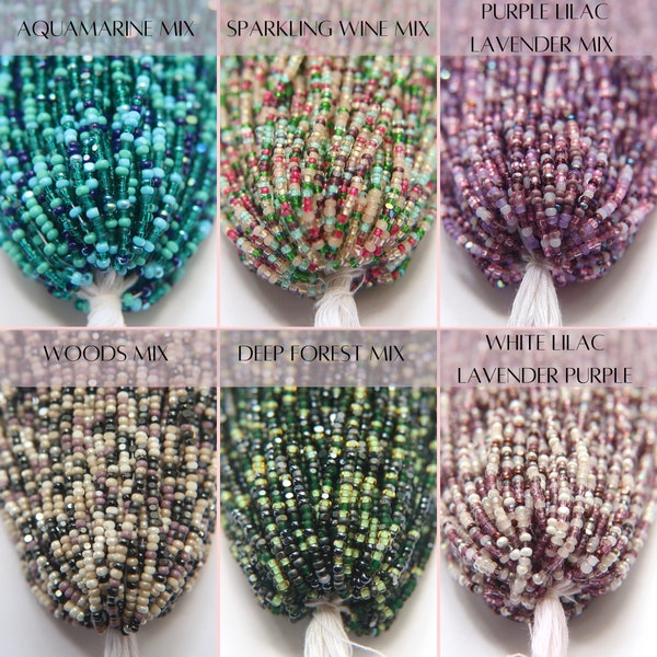 11/0 Hanks Charlotte Cut Beads in Designer Mix (13 Colors) 1/5/25/50/100 Hanks 2mm jewellery beads soup, jewelry supply, native supply