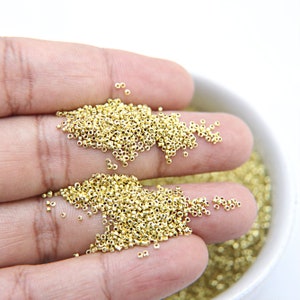 1mm Micro Lemon Metallic Plated Tube Beads 5/10/100/500 Grams High Quality Nail Art decoration / Haute Couture Embroidery / Doll Making