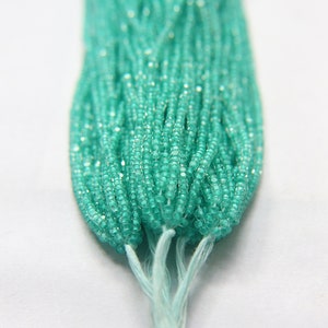 11/0 Hanks Charlotte Cut Beads Crystal Mint Lining 1/5/25/50/100 Hanks PREMIUM SEED BEADS, Native Supplies