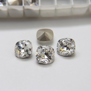 Vintage Swarovski 14mm Cushion Cut in Crystal 4470 Premier Crystal 1 Pieces fancy stones, jewelry making, craft supply