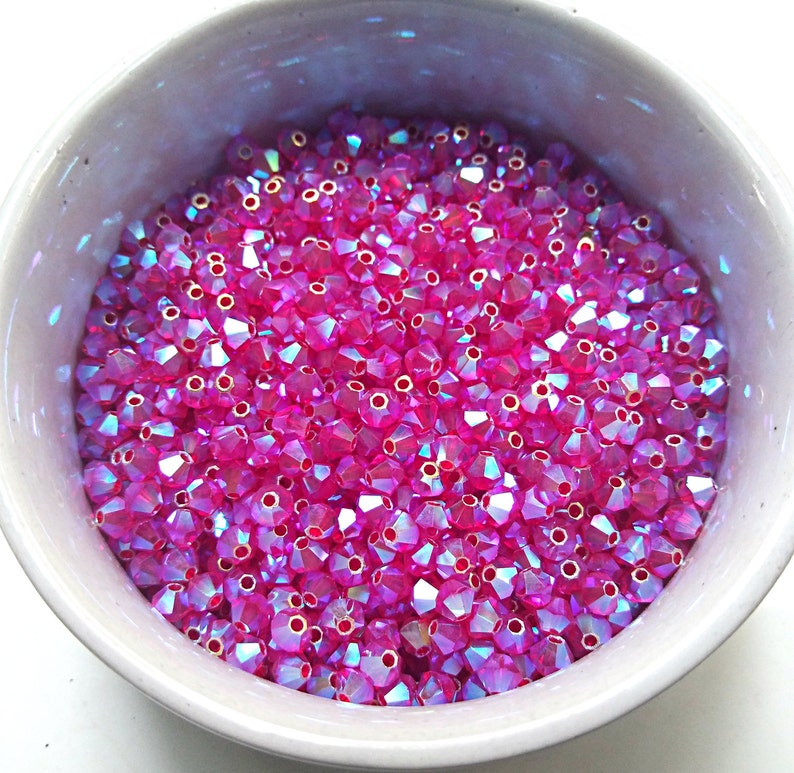 100 Perles Facettes Bohème Light Siam 4mm - Pour Création De Bijoux, Port Gratuit