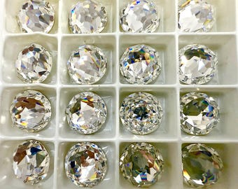 Cristal Swarovski vintage de imitación, corte rosa de 16 mm, reverso laminado (2020)