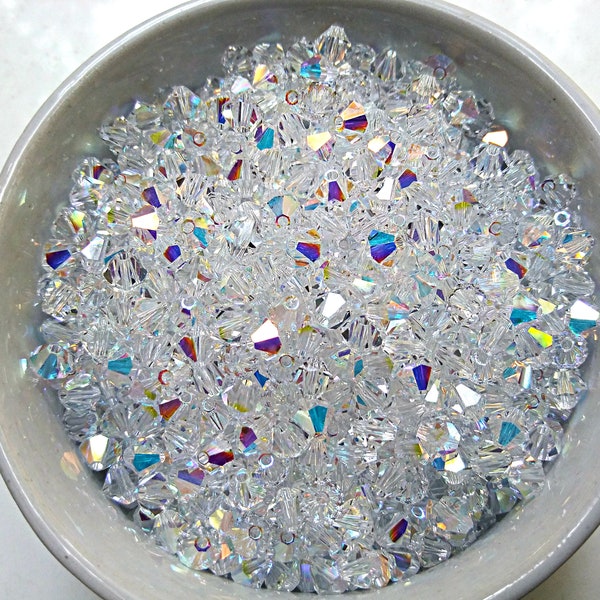 2.5mm Crystal Aurore Boreale Swarovski Bicone Xillion 5328 jewelry making wedding decorations rare findings