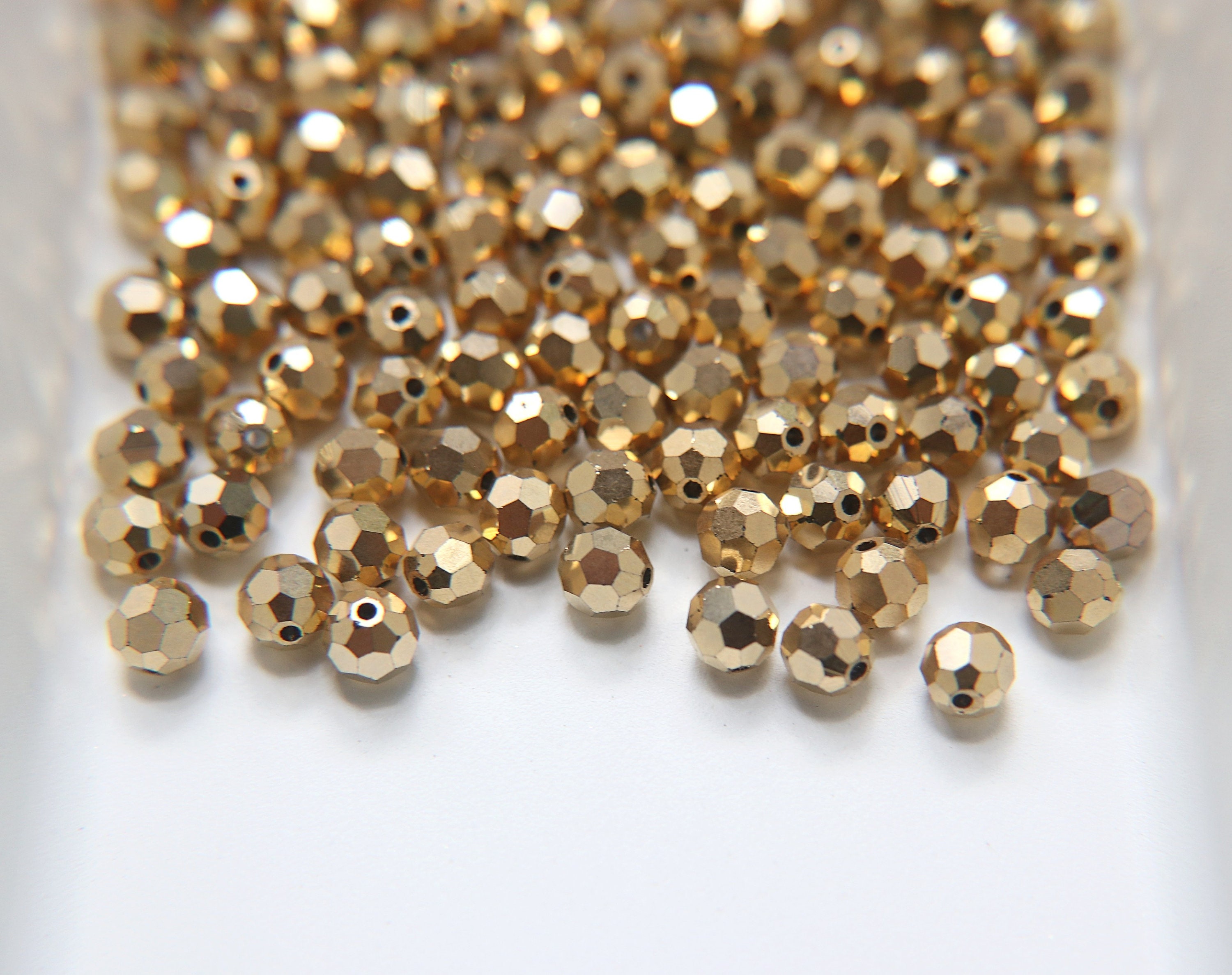 Round Gold & Swarovski Crystal Swarovski® Round (Flat Back) AURUM – Johens® main image 3