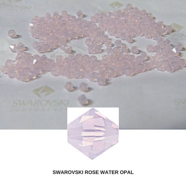 4/5mm Rose Water Opal Swarovski Bicone Beads 12/36/72/144/432/720 Pieces (249) VINTAGE SWAROVSKI, jewelry making, embroidery materials