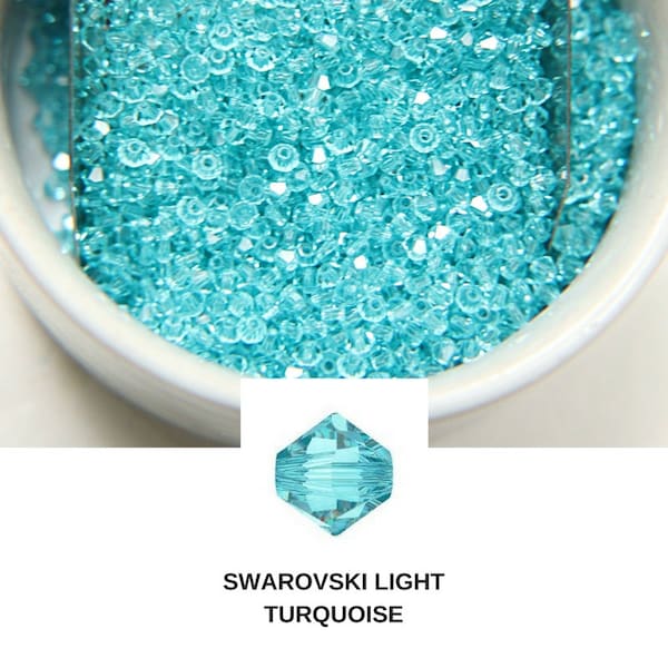 3mm Lumière Turquoise Swarovski Bicone perles lâches 36/72/144/432/720 Pièces (515)Bijoux constatations, matériaux de broderie, fournitures d’artisanat