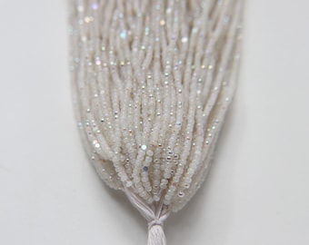 11/0 Hanks Charlotte Cut Beads Patina White Opal Aurore Boreale Premium Seed beads Native Supplies jewelry making beads for necklace