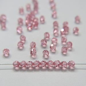 6mm Swarovski Elements Article 5000 Light Rose Faceted Round Beads jewelry making ornament