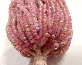 11/0 Charlotte Cut Seed Beads: Patina Opal Neon Coral Aurore Boreale