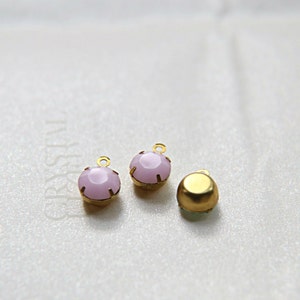 34ss Rose Alabaster Swarovski Crystal Drop, Brass Setting