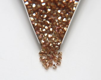 Cuentas bicono de cobre color miel de 4 mm, cristal checo Preciosa