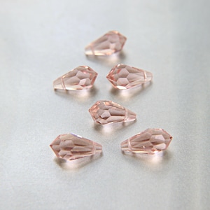 Vintage Czech Blush Rose crystal Drops 18x9 MM Fancy Crystal drops 3/12/36 Pieces
