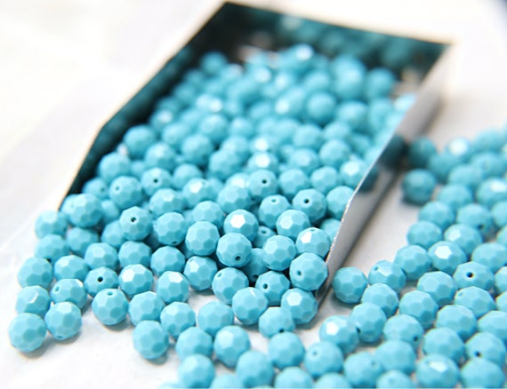 6 mm ターコイズ スワロフスキー クリスタル ビーズ、ファセット
