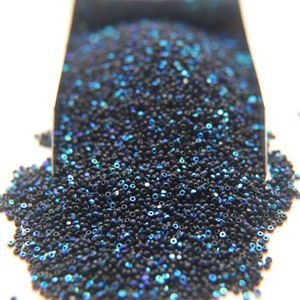 Perles Charlotte 11/0 patinées noir de jais aurore boréale 10/20/50/250/500 grammes MATÉRIAUX DE QUALITÉ SUPÉRIEURE