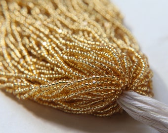 11/0 Gold Silver Lined Charlotte Cut Beads, Jewelry Supply hanks