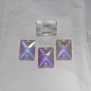 Swarovski 3250 Square Sew-On 18mm Rectangle in Aurore Boreale/Crystal Transmission, embroidery, 2/6/12/24 pieces bridal decorations