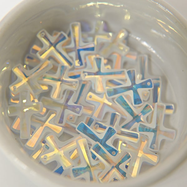 Pendentif croix classique en cristal Swarovski Elements, 20 mm, cristal Swarovski Elements (2 couleurs) - 6860 Bijoux