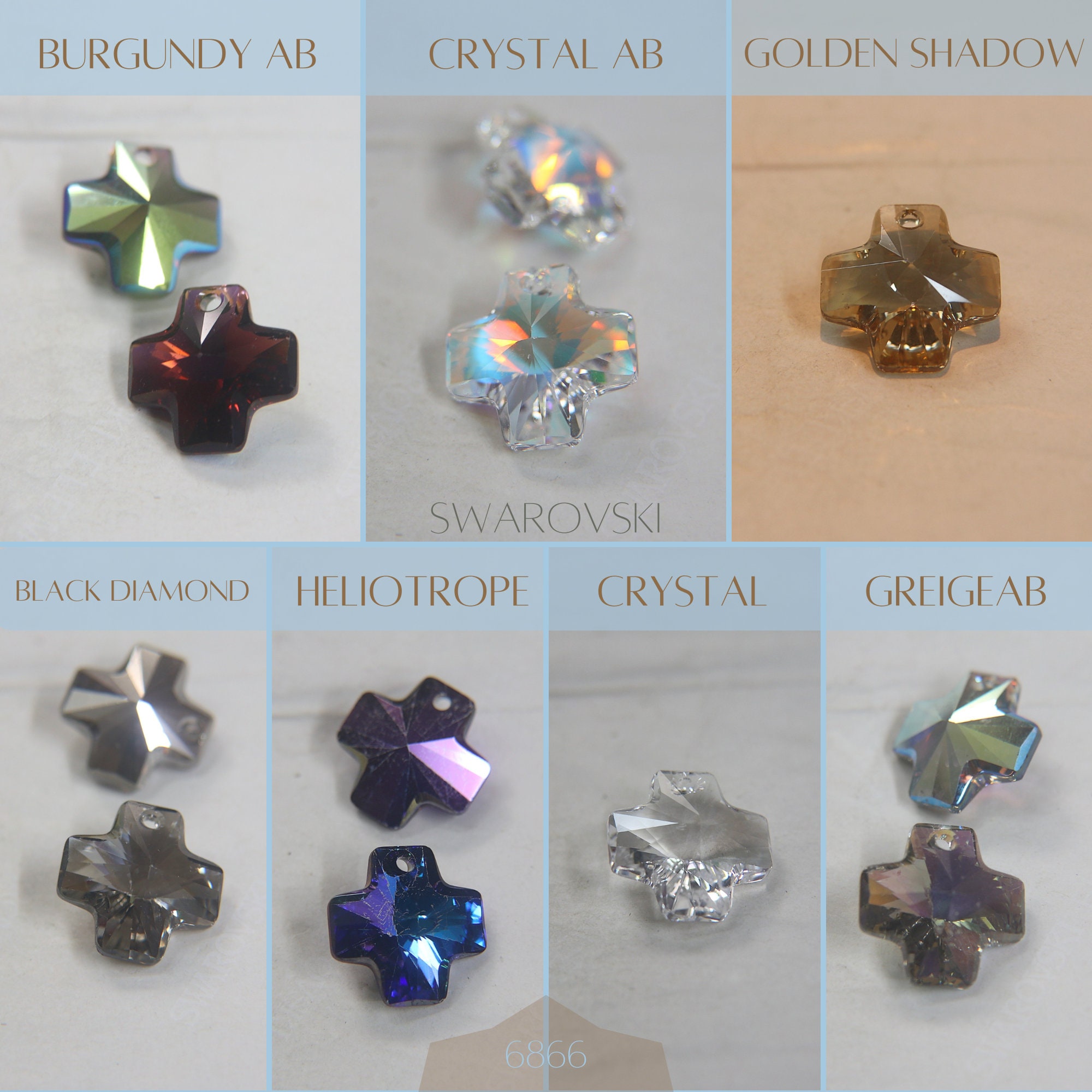 20mm SWAROVSKI 6866 Cross Crystal Pendant Fancy Crystal Drop in (7