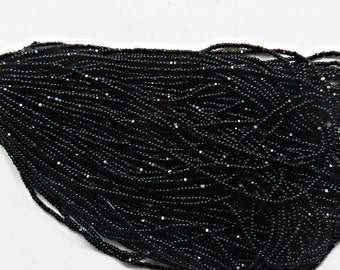 13/0 Charlotte Cut Beads Jet Black 5/10/20/50/250/500 Grams craft supplies, jewelry making, embroidery materials, vintage beads, rare supply