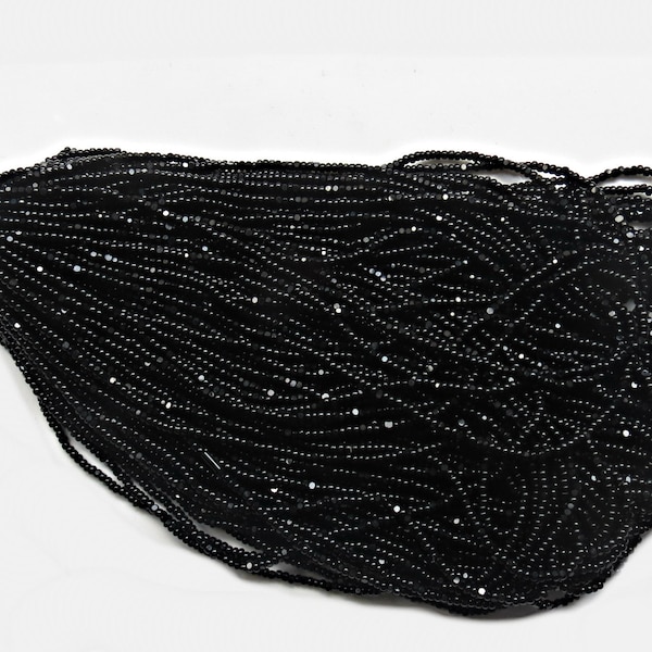 13/0 Charlotte Cut Beads Jet Black 5/10/20/50/250/500 Grams craft supplies, jewelry making, embroidery materials, vintage beads, rare supply