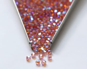 Swarovski Topaz AB Bicone Beads, Austrian Crystal (3/4mm)