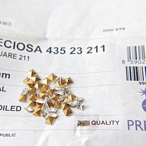 Preciosa 3/4 MM Square Fancy Stone Crystal 12/36/144/720 Pieces gemstones, jewlery making, cubic zirconium, princess cut, vintage findings