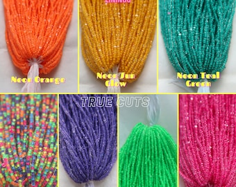 13/0 Hanks Charlotte Cut Beads Neon Linings 1/5/25/50/100 Hanks 1.6mm jewellery rare glass beads, jewelry supply, native supply