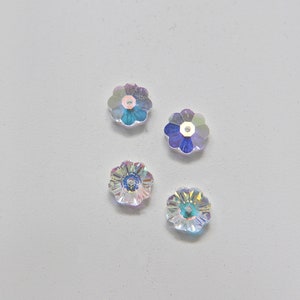 10mm Swarovski Crystal Aurore Boreale Unfoiled 3700 Marguerite Lochrose Margarita Flower Beads jewelry making Vintage finding