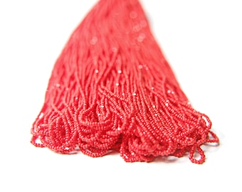 Licht rot opaque Charlotte Glasschliff Perlen, 13/0 Hanks