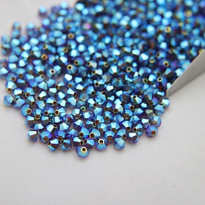 Swarovski Smoked Topaz 2X AB Bicone Beads, Jewelry Making (3/4mm)
