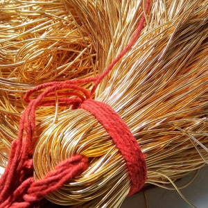 Light Gold Metallic French Wire, Bullion Wire, Gimp Wire 50/100/200/400 Grams