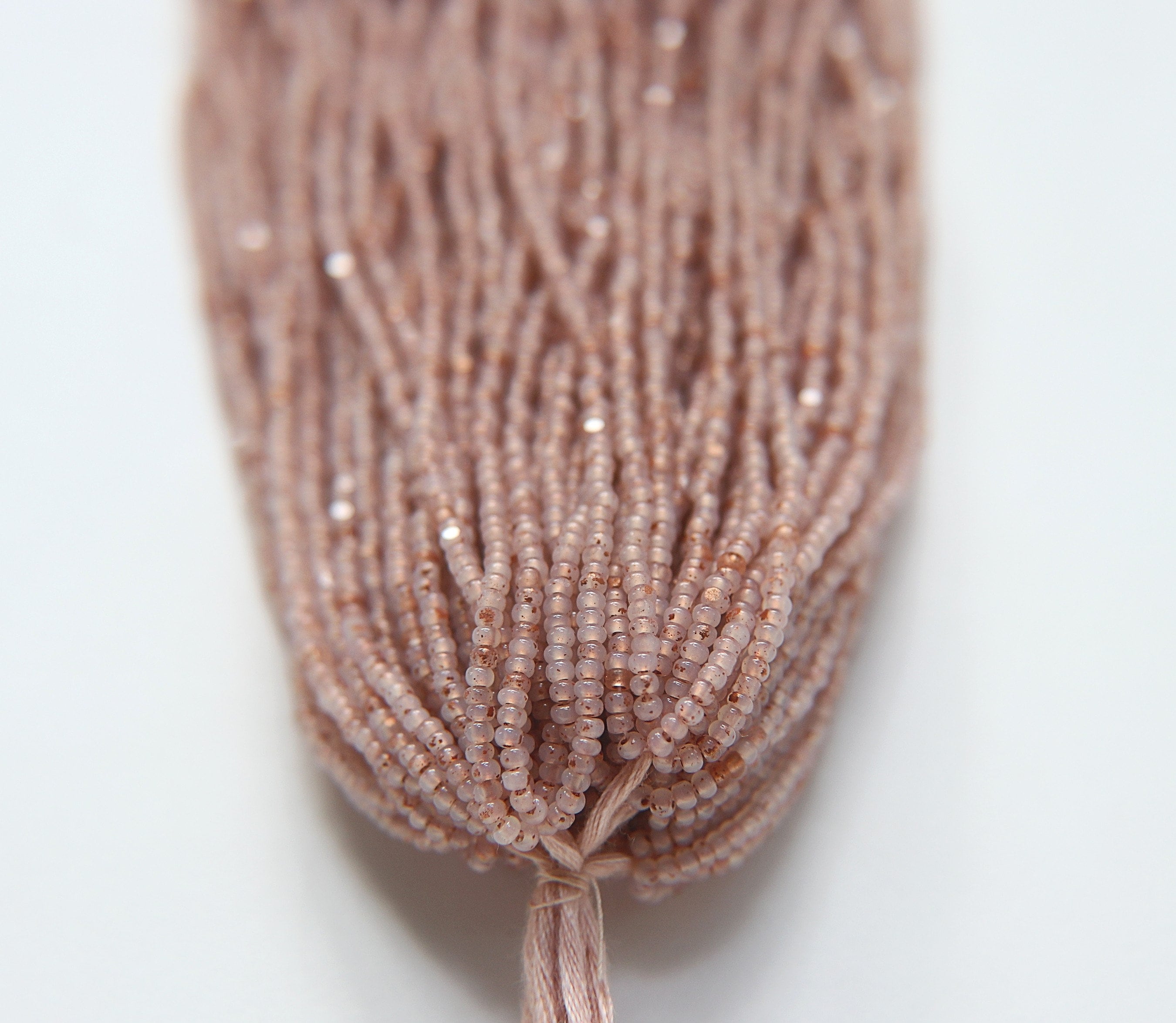 11/0 Hanks Charlotte Cut Beads White Opal Rose Gold Lined Hanks PREMIUM SEED BEADS Native beading craft supply vintage embroidery beads