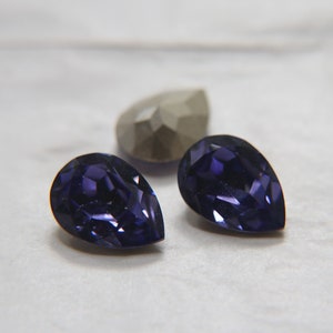 Vintage Swarovski 18x13 mm Tanzanite Pear Shape 4320 Premier Crystal Rhinestones 2/6/12/24 Pieces gemstones, jewlery