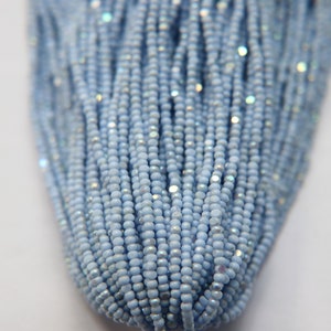 11/0 Hanks Charlotte Cut Beads Patina Light Pale Blue opaque Aurore Boreale 1/5/25/50/100 Hanks PREMIUM SEED BEADS, Native Supplies